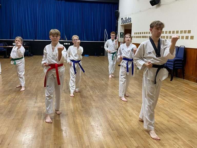 Students practicing Poomse